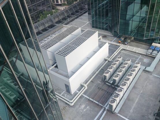 1中華航空大樓裙樓風冷熱泵機組降噪 1中華航空大樓裙樓風冷熱泵機組降噪